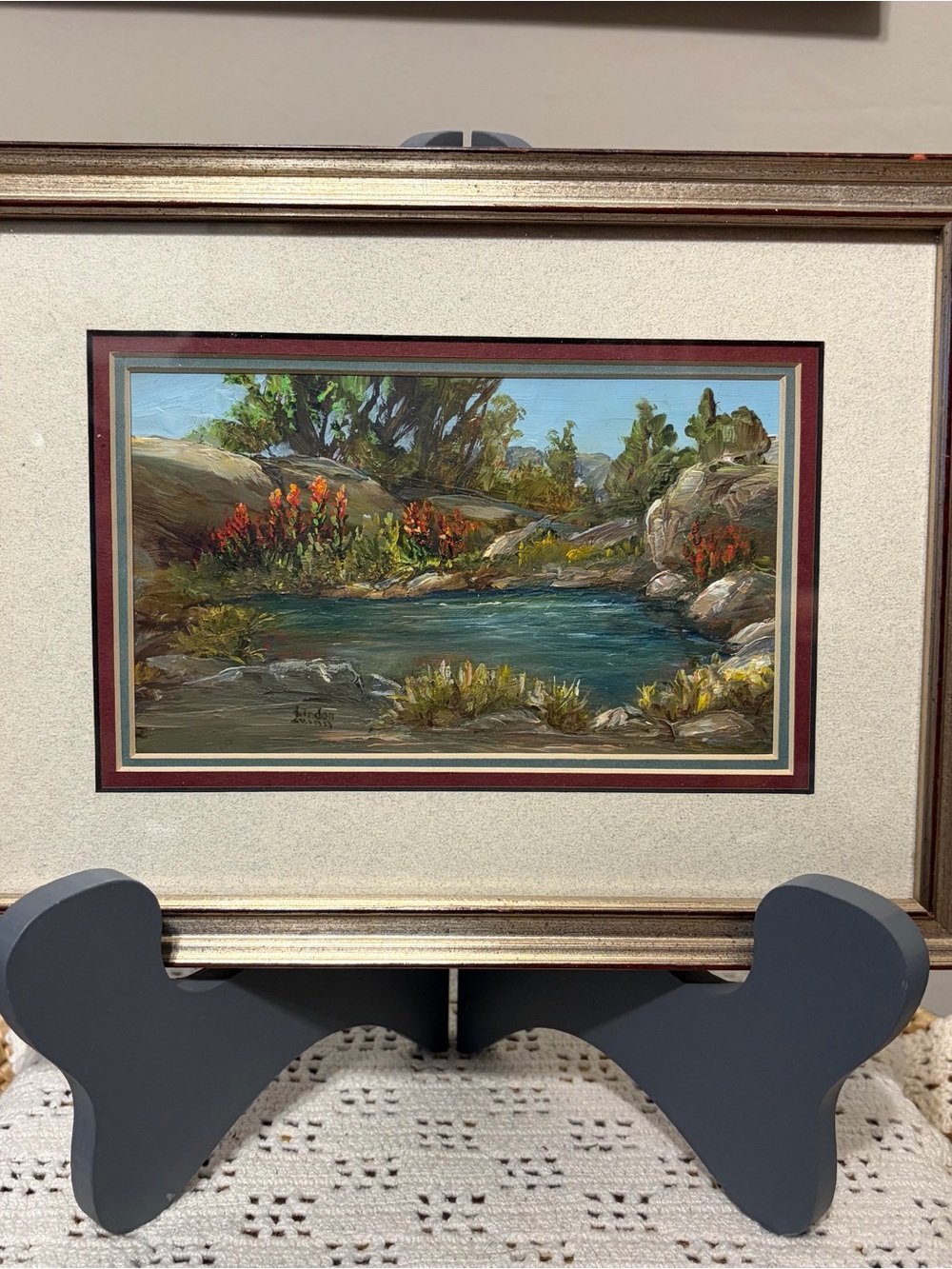Original Small Oil Painting Landscape by Lindon Quinn Wyoming 1994